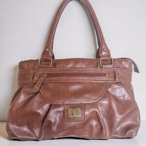 Y2K Mondani Faux Leather Shoulder Bag Brown Slouchy Hobo Purse